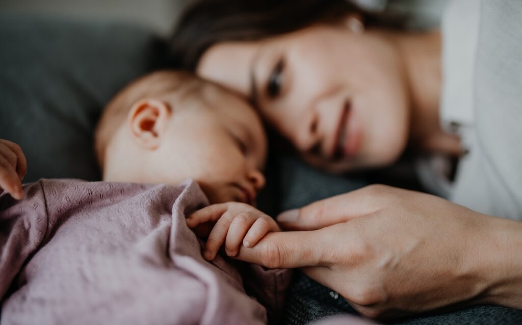 Mother and healthy infant together